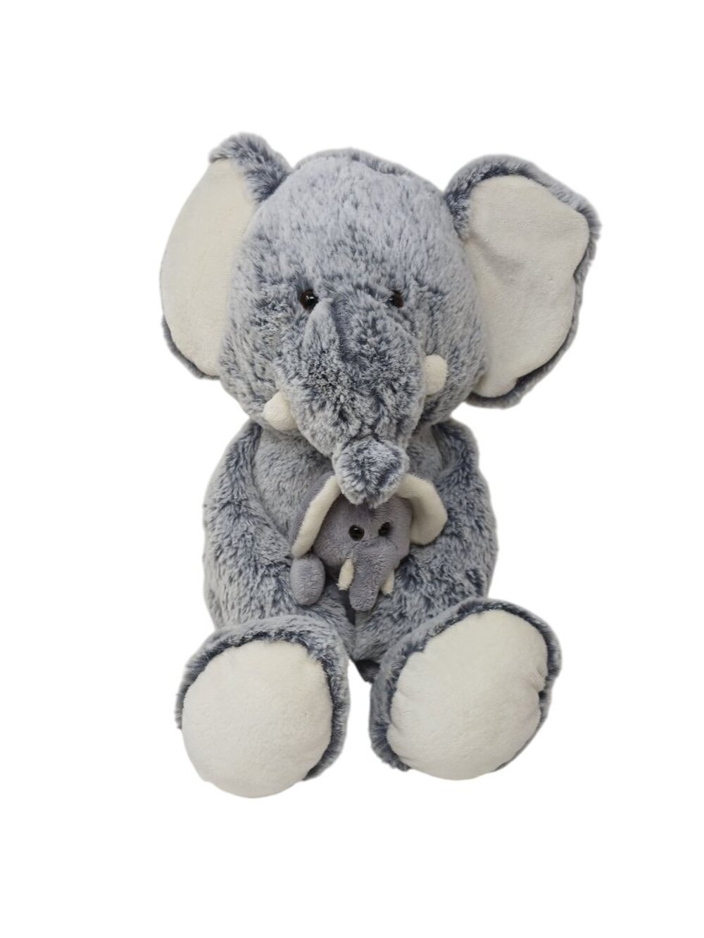 Gray Elephant Plush Momma & Baby 2017 Animal Adventure 17" Long #D-36